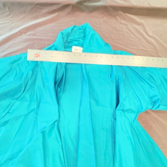 Sara Campbell Turquoise Silk Jacket Open Front Jacket w/ Tie Waist Size Medium - Picture 11 of 12